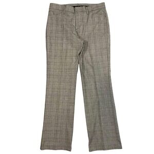 Gloria Vanderbilt Glenn Plaid Dress Pants Womens Size 6 Straight Leg Black White
